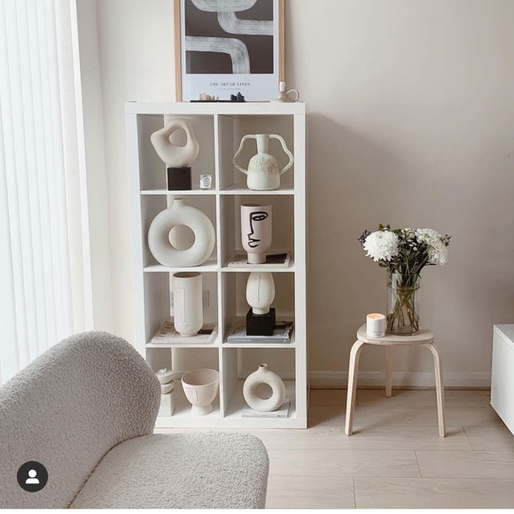 NWT H&M Stoneware Vase With Face Motif Light Beige - Picture 3 of 9